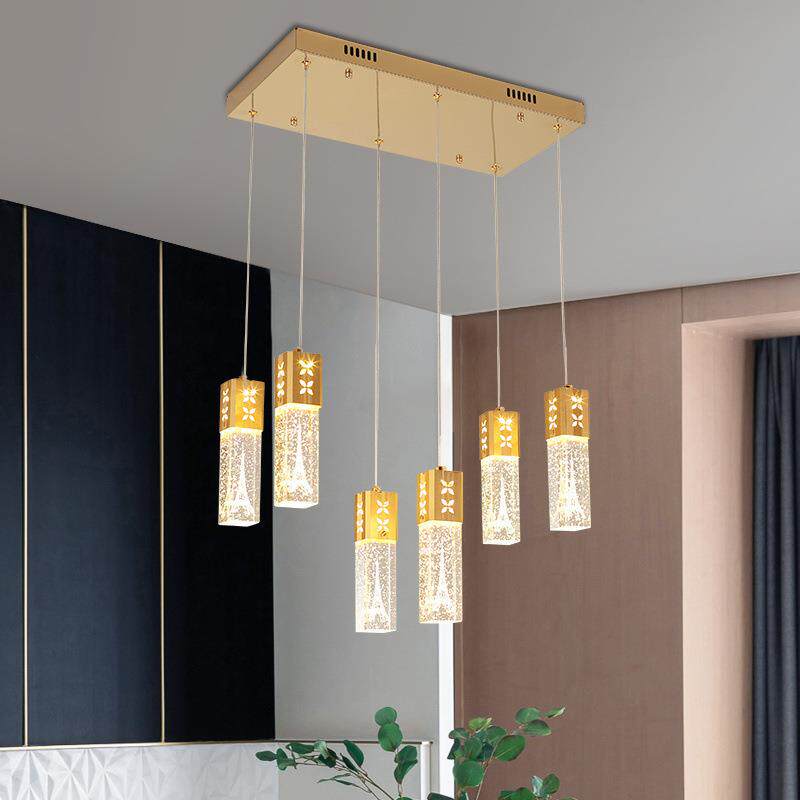 轻奢餐厅吊灯现代简约三头水晶饭厅餐桌灯吧台灯单头个性创意新款