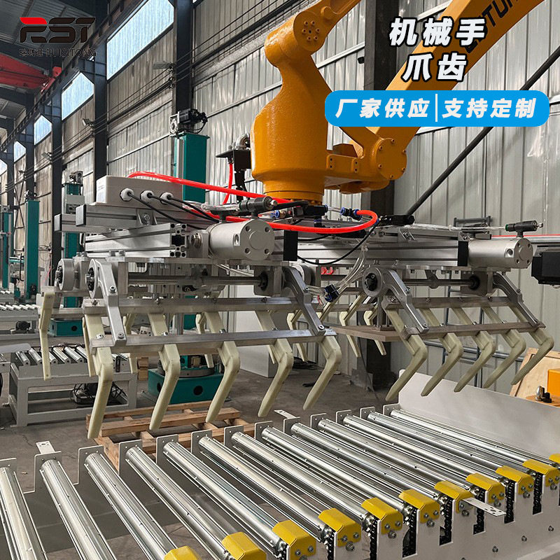 双夹具码垛机器人 灵活拆卸爪齿 不锈钢食品厂搬运装箱机器人厂家