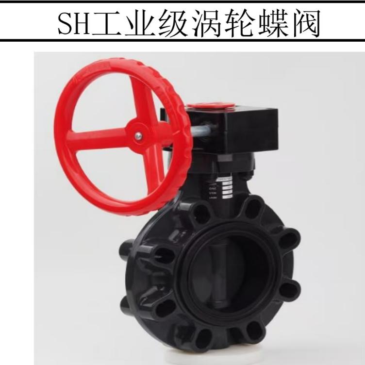 协羽SH UPVC蝶阀涡轮蝶阀UPVC化工蝶阀DN50 65 80 100  125 150