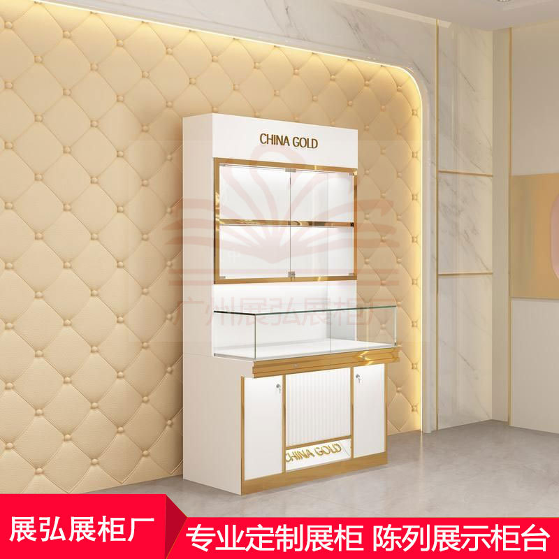 珠宝展示柜首饰玻璃展示柜玻璃中岛展示柜带灯展柜商品陈列展示柜