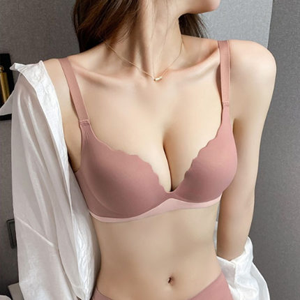 千奈美内衣女小胸聚拢加厚显大平胸专用不空杯无痕软支撑文胸胸罩
