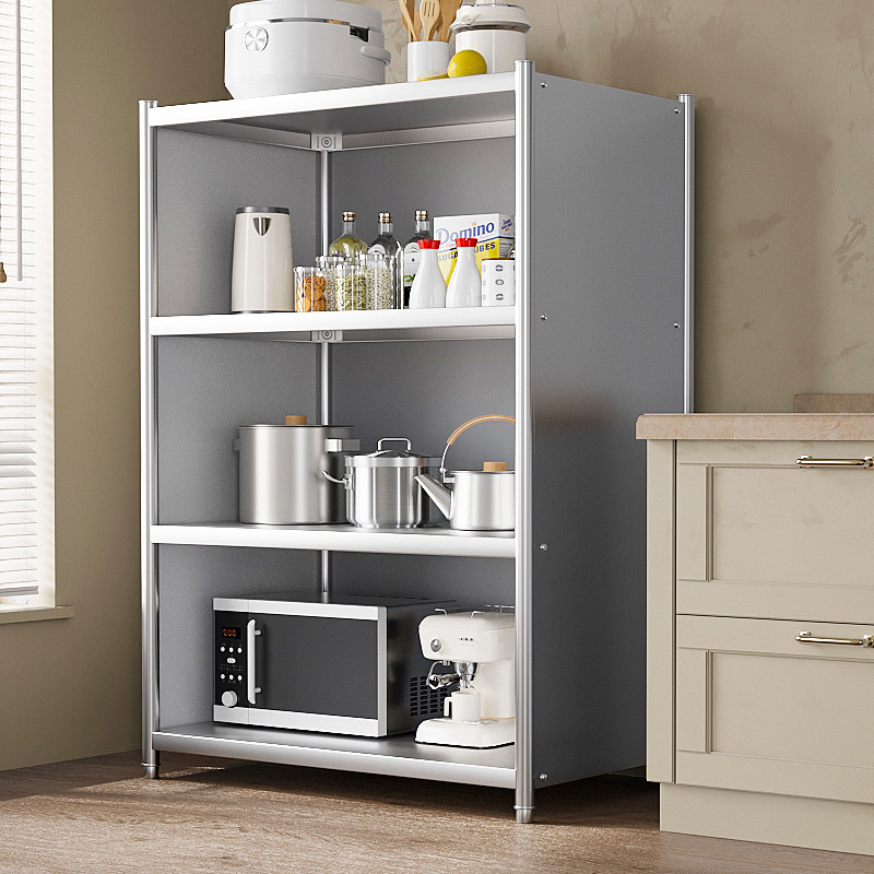 置物架不锈钢厨房落地多层收纳架子多功能储物架橱柜子阳台货架