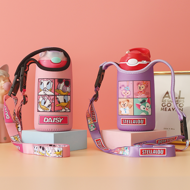 Contigo康迪j克400毫升儿童保温杯套吸管杯斜跨手提两用水杯保护