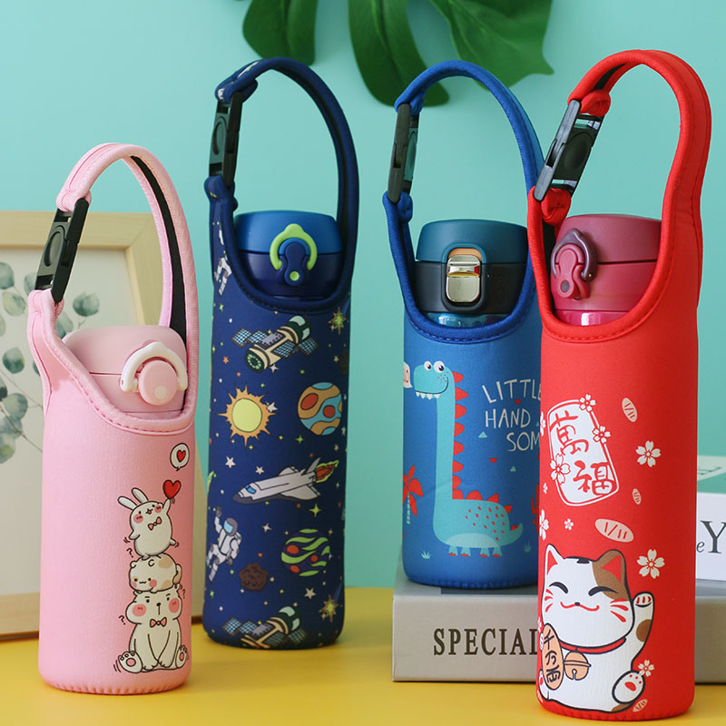 卡通手提保温杯g杯套350 500 600ML膳魔师水杯茶杯保护套杯袋