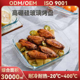 厂家直销玻璃烤盘烤箱微波炉家用器皿家用耐高温蒸鱼烤盘菜盘