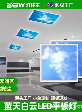 蓝天白云晴空花灯集成吊顶LED平板灯铝扣板厨房卫生间客餐厅过道