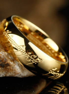 欧美指环王戒指男士明星款字母情侣魔戒戒指镀真金跨境饰品手工