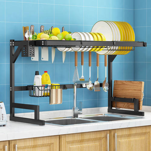 厨房不锈钢水槽沥水架多功能置物架刀具水池上洗碗池碗碟盘收纳架
