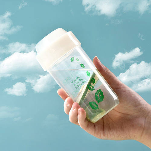 健身随行携带摇摇杯 蛋白粉杯饮水杯大口径直筒杯塑料刻度杯250ml