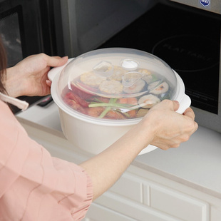 微波炉专用汤锅汤碗圆形塑料加热饭盒带盖汤盆煲保鲜盒泡面碗器皿