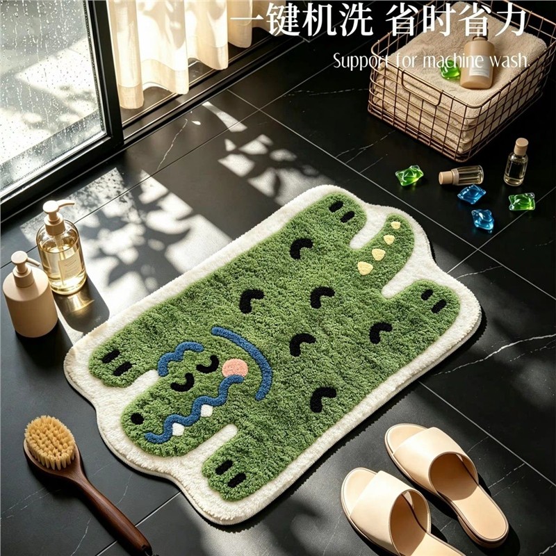 萌趣趴趴象仿羊绒绒地垫浴室卫生间门口吸水脚垫毛绒防滑卫浴地毯