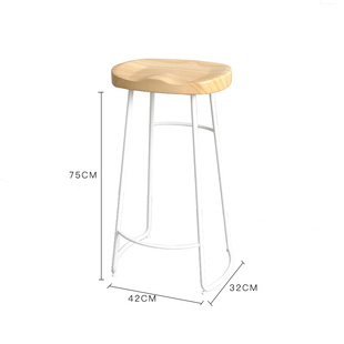 厂销现代简约实木家用吧台椅休闲酒吧凳奶茶店餐凳子原木高脚前品