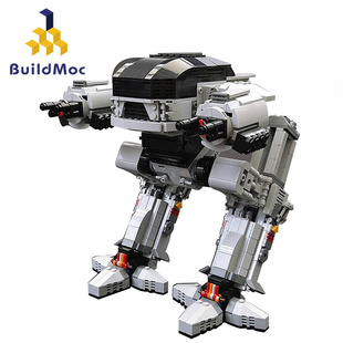 BuildMOC拼装 积木玩具机械战警ED 209双足机器人坦克型机甲模型