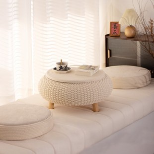 飘窗小桌阳台迷你小茶桌r三件套小型茶台榻榻米地台桌奶油风小桌