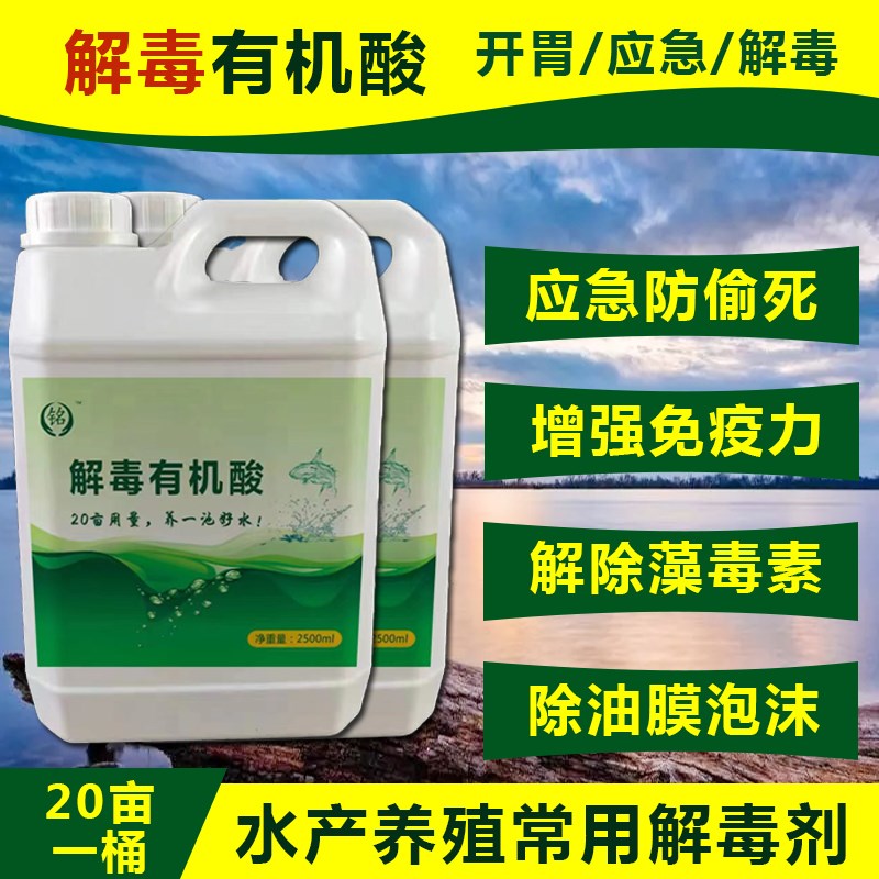 鱼虾蟹塘去油膜除泡沫池塘解藻毒应急降解JPH有机酸增氧黑黄水改