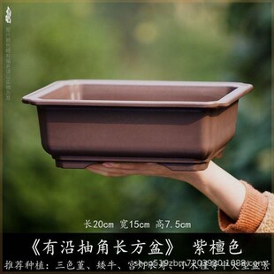 小叶簕竹专用花盆家用长形u花盆长方形马槽盆多肉绿植榕树盆栽盆