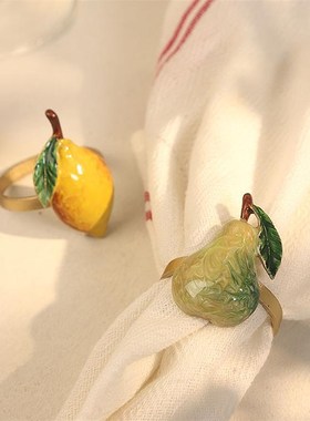 美式复古小清新餐巾环扣高档窗帘扣子酒店时尚V口布圈西餐扣环