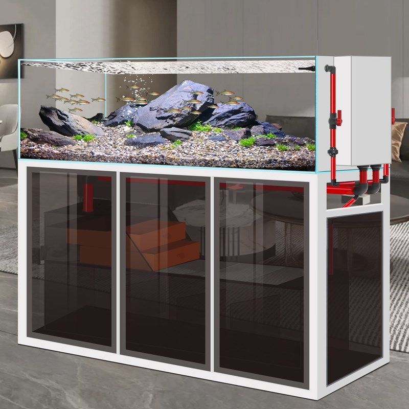 2025新款工业风溪流缸底过滤超白玻璃客厅家用生态隔断水族箱鱼缸,宠物/宠物食品及用品,底柜/落地缸,淘宝优惠券,粉丝福利购,淘宝优惠卷