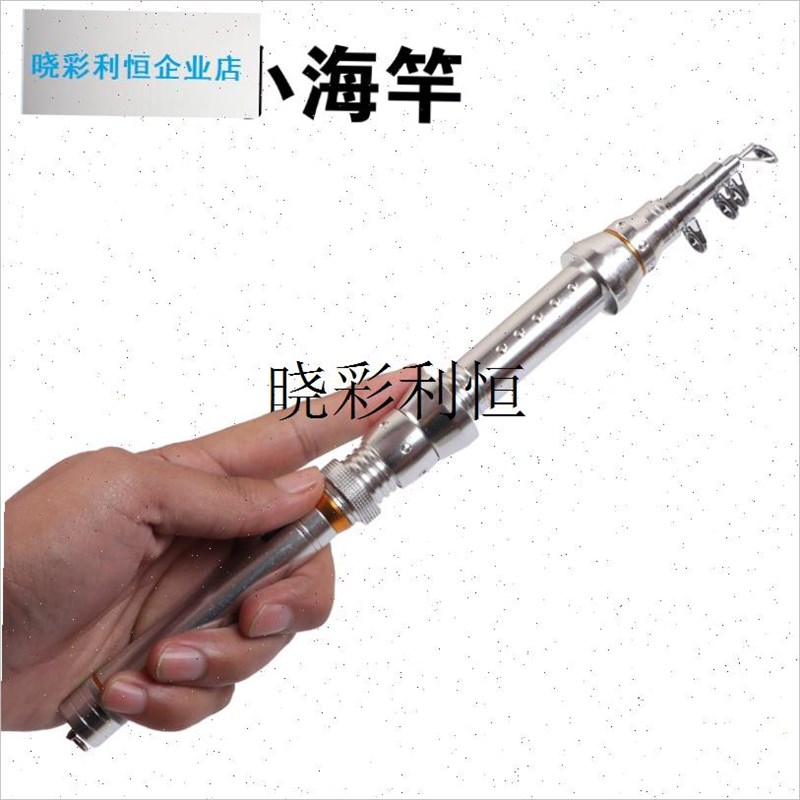 l全金属小海竿抛竿m超短节鱼竿超硬螺杆套装远R投钢笔裸竿路亚竿