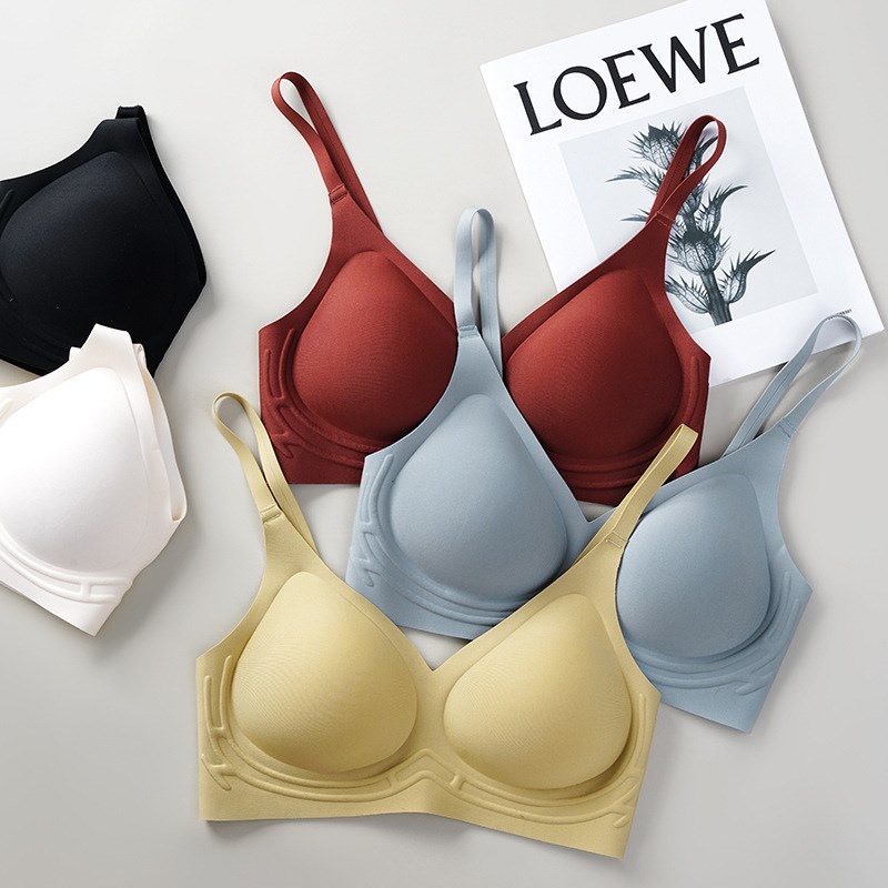 新款乳胶软提拉无痕果冻s内衣女士无钢圈一片式聚拢收副乳文罩