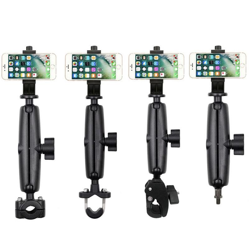 摩托车手机拍摄支架配件金属电动车架子外卖固定神器加长后视镜