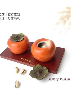 生产事事如意客厅桌面摆件家x居实木底座乔迁开业寿宴结婚礼品底