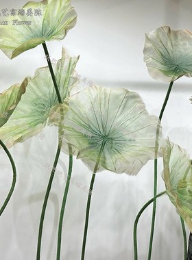 夏季美陈绿色纸艺荷叶菏叶莲叶装饰场景商场售楼处T部dp点装置艺