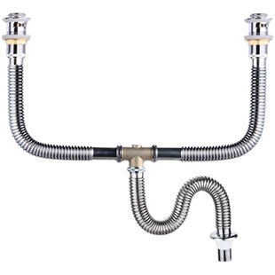 浴室柜双盆台盆下水器弹跳洗脸盆洗手盆面盆落水器三通防臭排水管