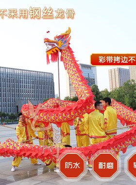 龙灯舞龙九节龙烫金布龙舞龙舞狮道具灯光龙头夜光U喷火龙学生整
