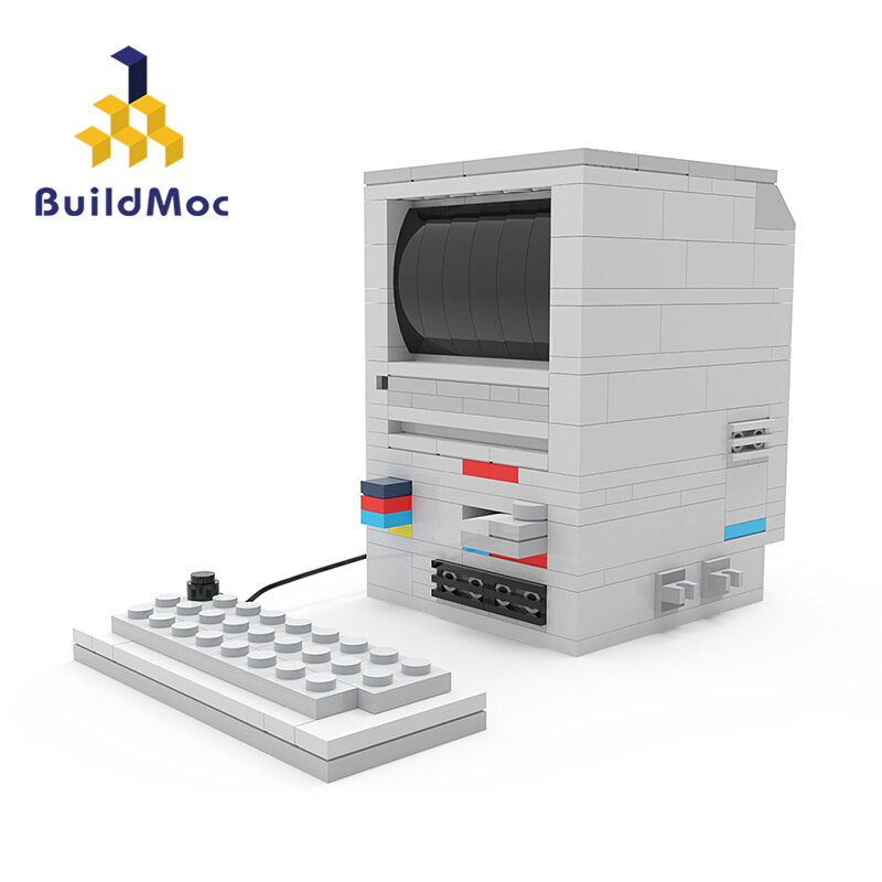 BuildMOC拼装积木玩具创意烧脑Puzzle老式电脑计算机解密盒子解谜