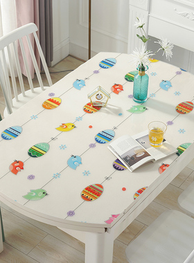 伸缩折叠椭圆形桌布pvsc软玻璃餐桌布防水防烫防油水晶板桌垫家用