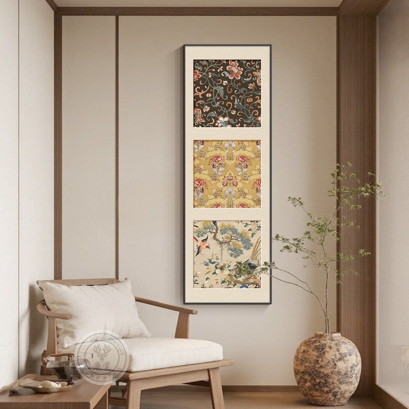 宋氏美学花鸟画高级感玄关挂画新中式客厅背景墙装饰画竖版长条画,家居饰品,现代装饰画,淘宝优惠券,粉丝福利购,淘宝优惠卷