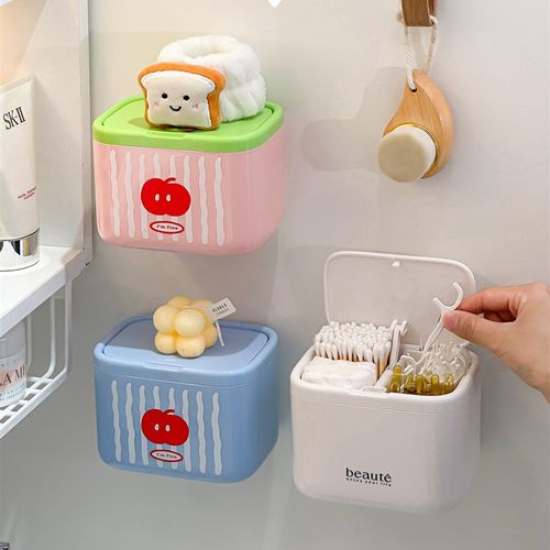 卫生间镜柜收纳盒壁挂浴室洗漱台镜下牙线卸妆片棉签化妆棉整理盒