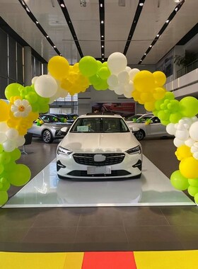 绿色气球拱门商场开业庆典装饰场景布置4S店交付提车仪式感汽球