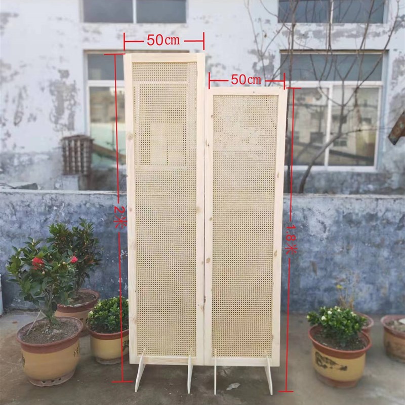 新款森系婚礼现场布o置中式网格屏风婚庆用品订婚宴木制藤编道具