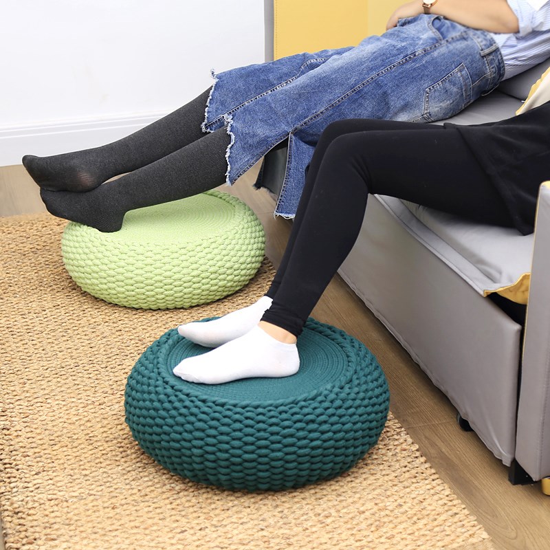 客厅小坐墩d麻绳编织创意小凳子加厚懒人地上坐地蒲团垫榻榻米坐