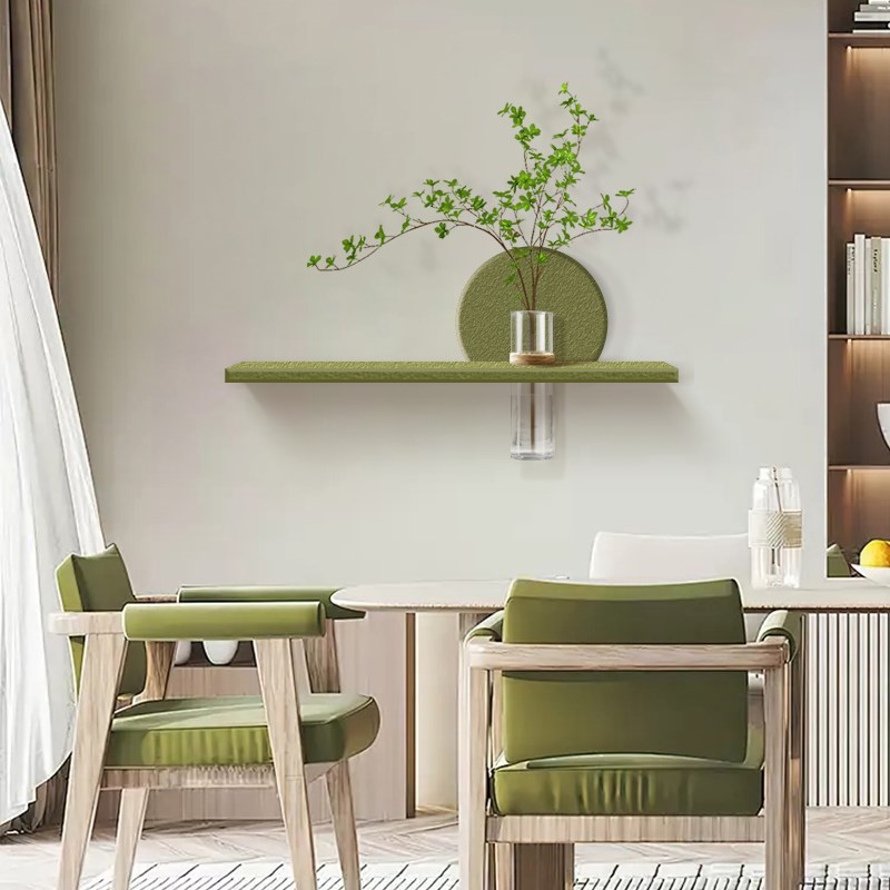 奶油风玄关水培绿植砂岩画餐厅装饰画2024新款Pdiy可置物圆形挂画