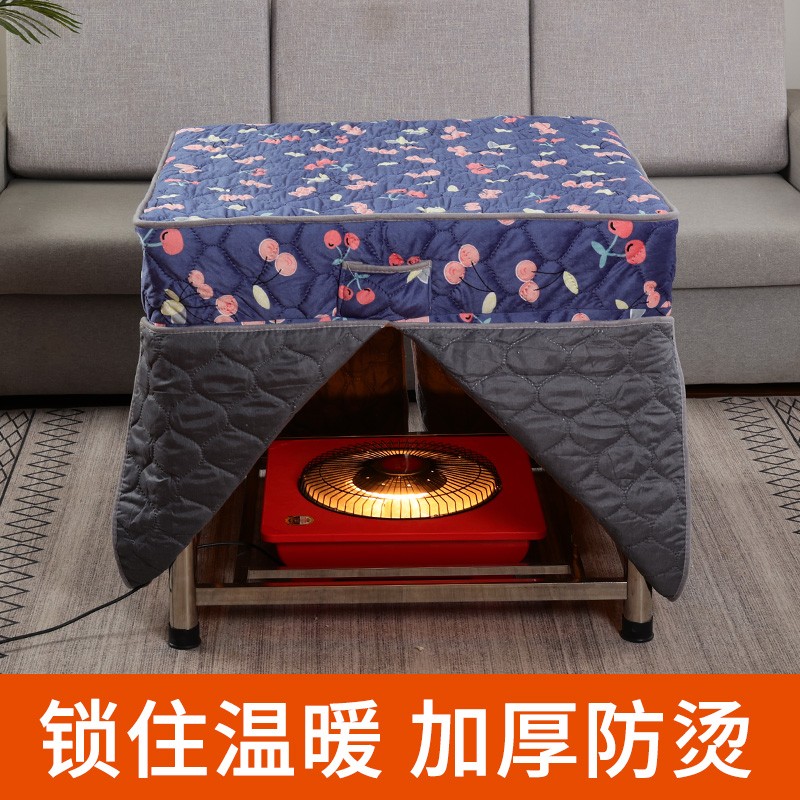 电暖炉烤火桌子罩套烤火s被子电炉烤火炉加厚正方形桌布罩桌罩冬