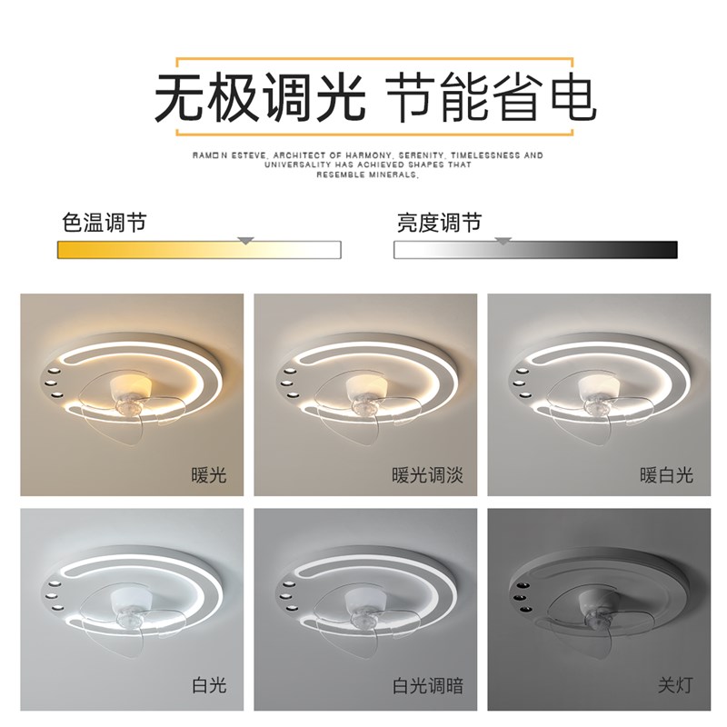 创意主卧室风扇灯简约现代led吸顶灯全光谱客厅房间2024新款灯具