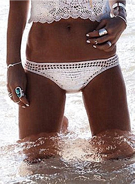欧美性感针织比基尼泳裤短裤女 Knit Bikini Bottom Briefs Women