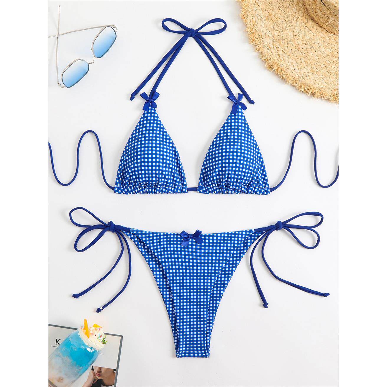 women clothes新款碎花欧美圆点印花分体泳装 性感比基尼泳衣聚拢