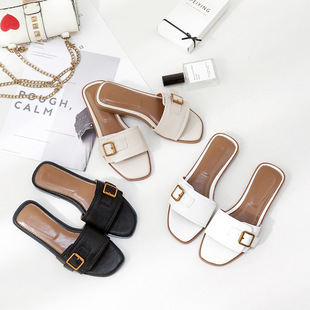 shoes women新款夏季女士网红同款凉拖鞋女夏时尚chic外穿港风一