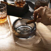 水晶玻璃烟灰缸家用客厅烟灰缸雪茄烟碟个性 潮流办公室烟灰缸礼品