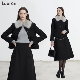 设计感毛领小西装 气质套装 复古调性毛呢短外套女2025法式 Lauran
