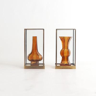 新中式琉璃花瓶玻璃展示罩摆件样板房间隔断书房茶室家居软装饰品