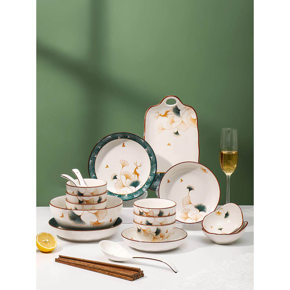 碗碟套装家用简约现代乔迁陶瓷餐具碗具套装饭碗盘子碗盘碗筷组合