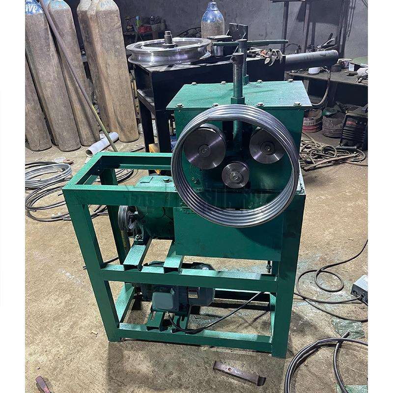 三轮式螺旋打圈机一次成型方管圆管卷圆机不锈钢管铁管滚圆机