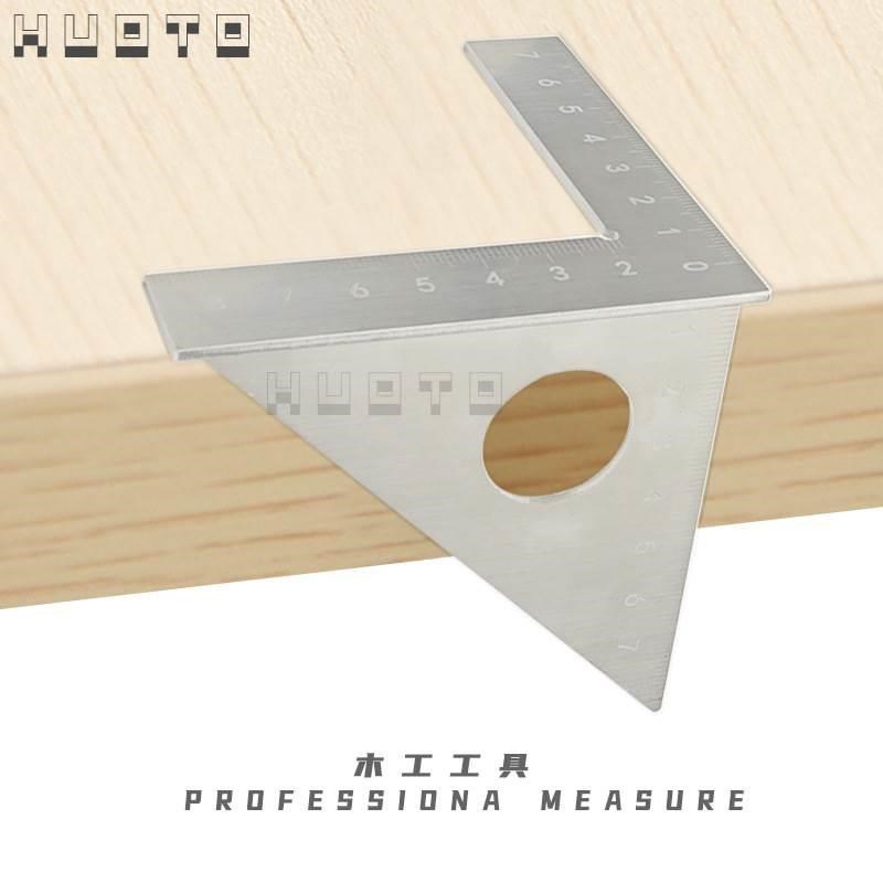 HUTO不锈钢不锈钢直木工尺 90度角45O 度钢板尺多功能木工划线