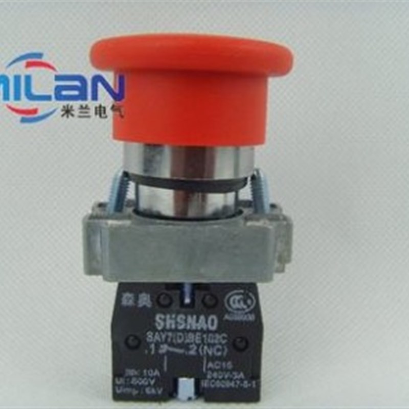 上海森奥 急停按钮 SAY7-D XB2-BS544C 紧急按钮开关 2常闭