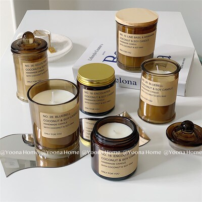 Yoona Home 木盖琥珀色香薰蜡烛大豆蜡椰子蜡香氛